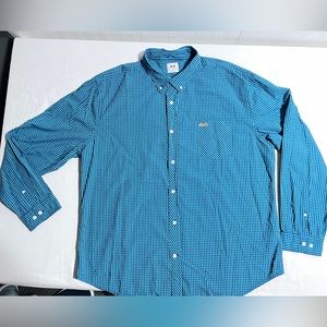 Le TIGRE XXL button down long sleeve blue/teal  checkered men’s shirt